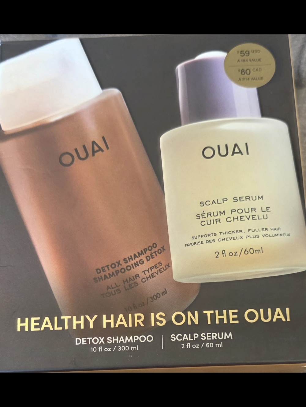 OUAI Detox Shampoo & Scalp Serum Duo - Rose Gold & Cream
